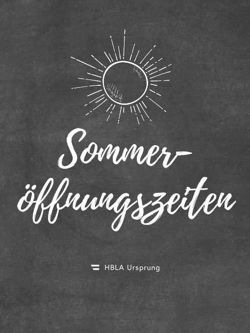 Information Sommeröffnungszeiten
